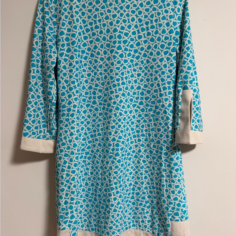 Jude Connally Turquoise and White Geometric Dress Tunic - Picture 7 of 10